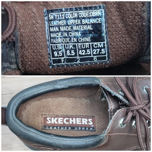 Vintage 90s y2k Skechers‎ Bratz Brown Leather Chunky Heel Oxford Jammers 9.5